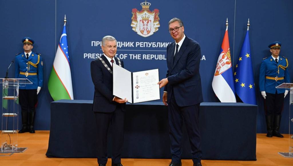 President of Uzbekistan is awarded the Order of the Republic of Serbia