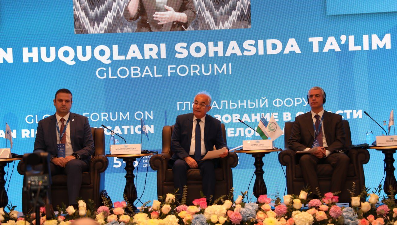 The progress of the implementation of international instruments on human rights education discussed in Samarkand