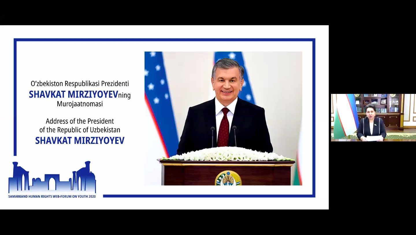 Samarkand Human Rights Web Forum Opening Ceremony "Youth 2020: Global Solidarity, Sustainable Development and Human Rights"