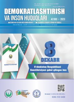 «Demokratlashtirish va inson huquqlari” jurnali 2023 yil 4-soni