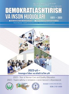«Demokratlashtirish va inson huquqlari” jurnali 2023 yil 1-soni