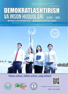 «Demokratlashtirish va inson huquqlari” jurnali 2025 yil 3-soni