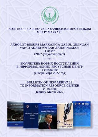 Axborot-resurs markaziga qabul qilingan yangi adabiyotlar xabarnomasi