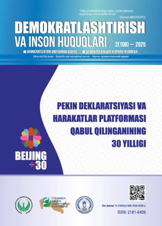 «Demokratlashtirish va inson huquqlari” jurnali 2025 yil 2-soni