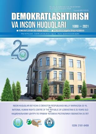 «Demokratlashtirish va inson huquqlari” jurnali 2021 yil 1-soni
