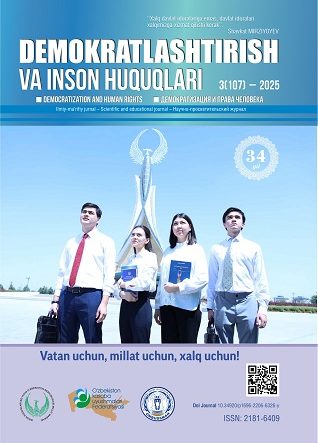 «Demokratlashtirish va inson huquqlari” jurnali 2025 yil 3-soni