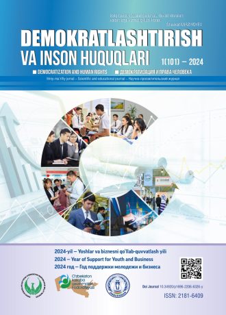 «Demokratlashtirish va inson huquqlari” jurnali 2024 yil 1-soni