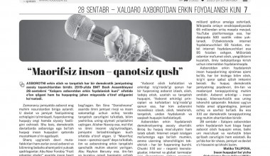 Maorifsiz inson - qanotsiz qush
