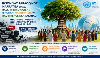 Insoniyat taraqqiyoti nafratga emas, balki o‘zaro oqibat, ishonch, hamjihatlik va  bag‘rikenglikka tayanadi