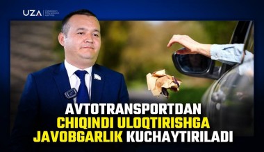 Ekologik madaniyat: avtotransportdan chiqindi uloqtirishga javobgarlik kuchaytiriladi (+video)